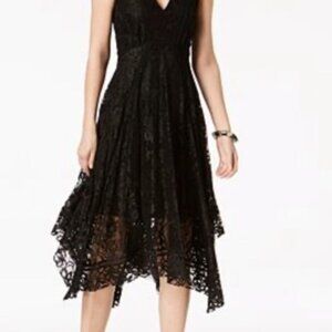 Taylor Womens Black Lace Sleeveless Midi Dress Size 12 New With Tags